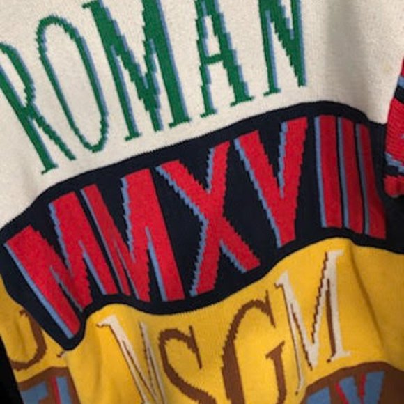 LIMITED EDITION MSGM RARE KNIT PRINT SWEATER SIZE L MADE IN ITALY UNISEX - Picture 4 of 8